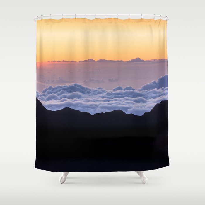 lavender clouds mountain vaporwave aesthetic landscape photography Shower Curtain