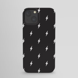 Lightning Bolt Pattern Black & White iPhone Case