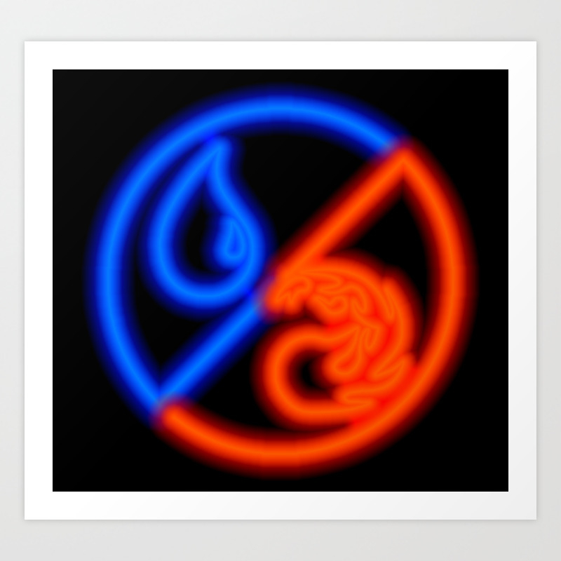 Magic The Gathering Neon Hybrid Blue Red Mana Art Print By Thorn Blackstar Society6