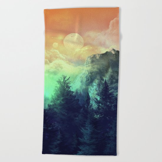 sunset forest 1 Beach Towel