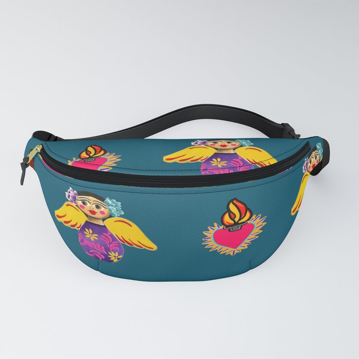 Mexican Angels and Hearts Cerulean Fanny Pack