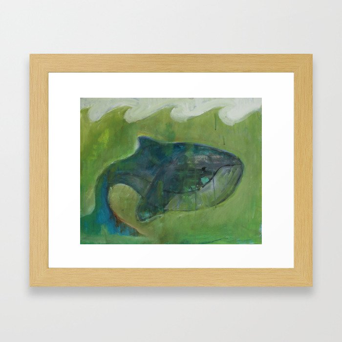 whale + the waves Framed Art Print