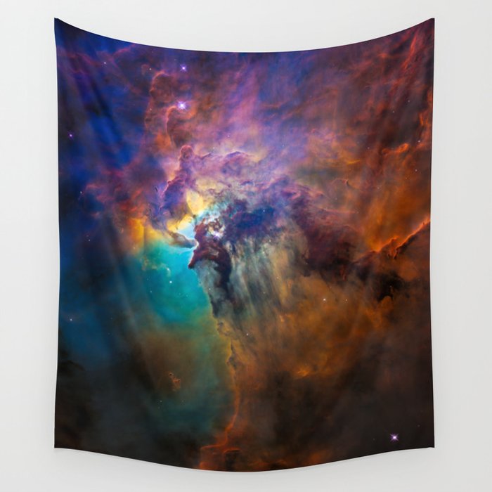 Teal Blue Celestial Beauty Wall Tapestry