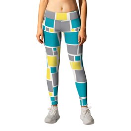 Funky Mosaic Pattern V5 Pantone 2021 Colors of the Year and Accent Hues Leggings | Gray, Geometric, Abstract, Style, Pattern, Coloroftheyear, Mosaic, Offwhite, 2021, Decorative 