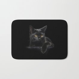Black Cat Badematte | Yelloweyes, Digital, Black, Animal, Digitalmanipulation, Domestic, Pet, Cat, Photo, Blackcat 