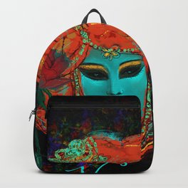 Venice Backpack | Masquerade, Bright, Carnival, Venetiancarnival, Digital, Mask, Red, Black, Venice, Italy 