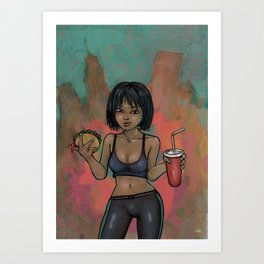 Fast Food Girl 02 Art Print