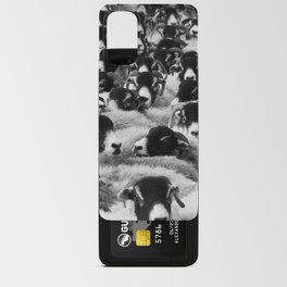 Funny Flock Of Sheep Black And White Pic  Android Card Case