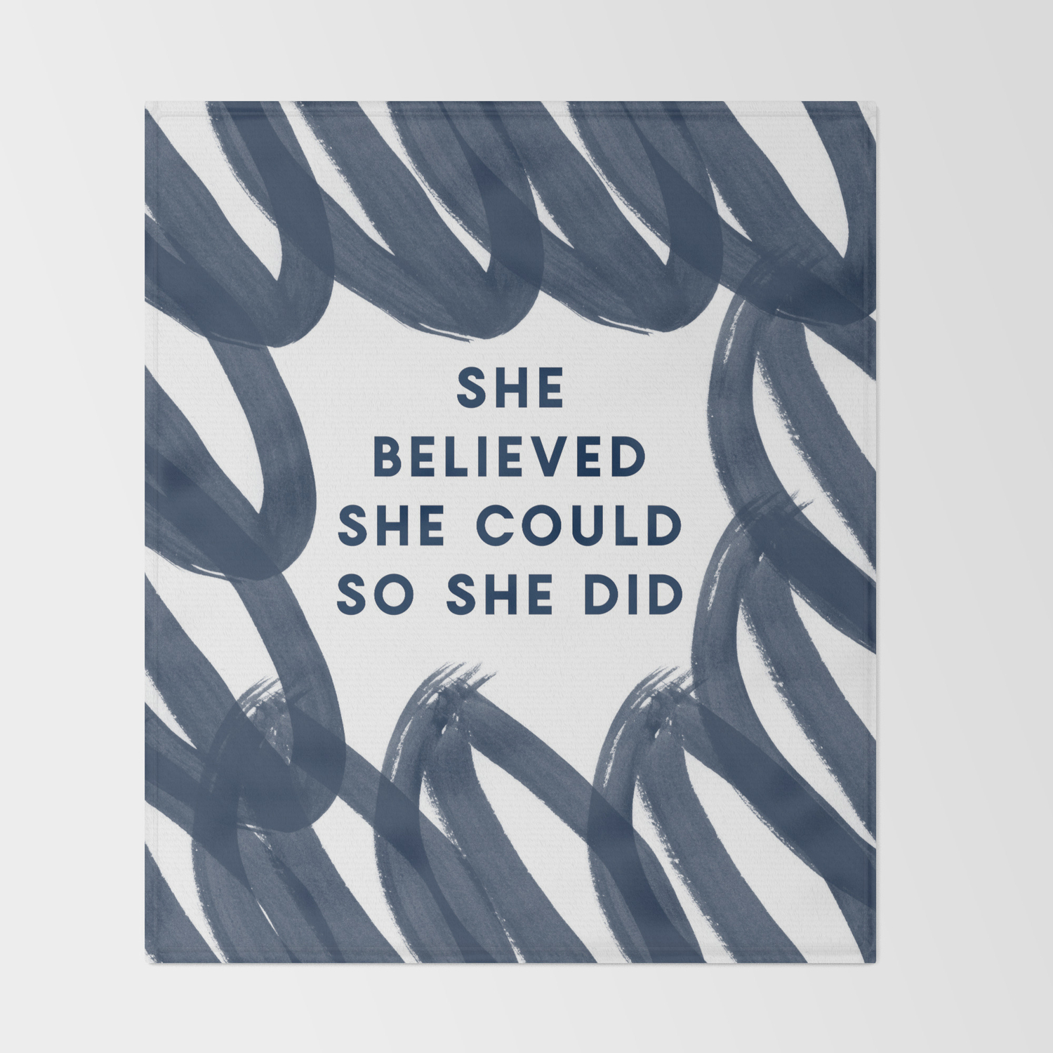 She Believed She Could So She Did Navy Inspiration Quotes Throw Blanket By Thehappyarkansan Society6