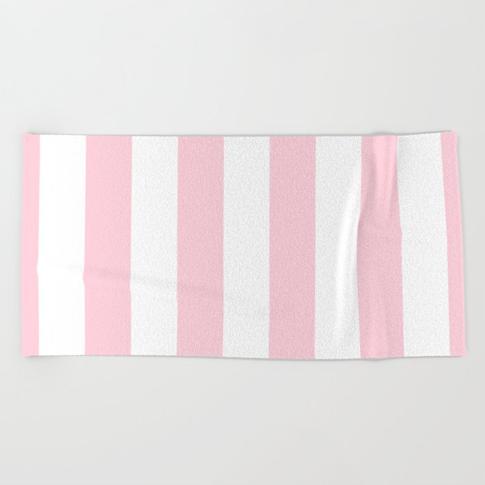 Light Soft Pastel Pink Beach Hut Stripes Beach Towel By Honor And Obey Society6