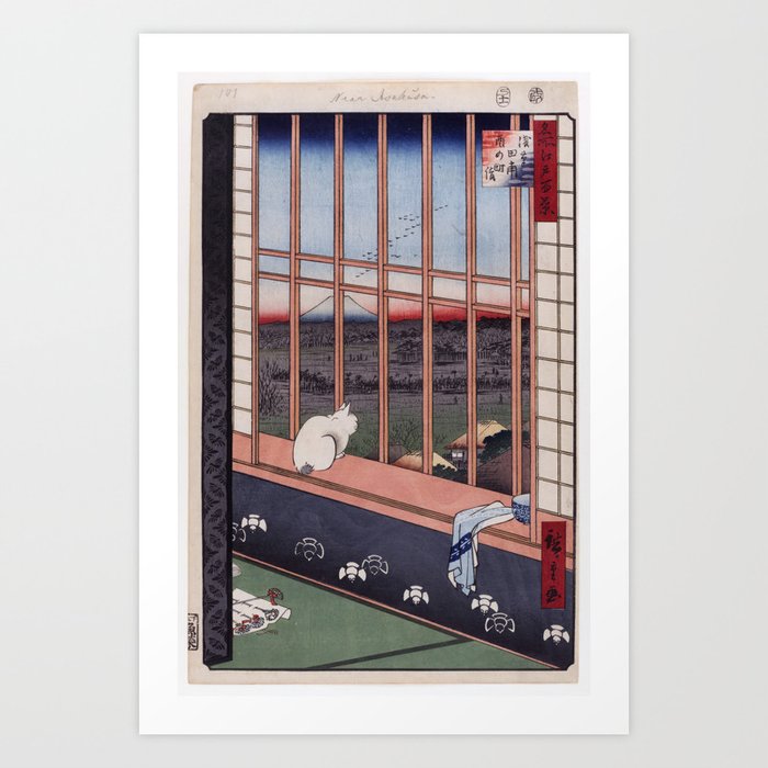 Asakusa Ricefields and Torinomachi Festival, No. 101 from One Hundred Famous Views of Edo Utagawa Hiroshige Art Print