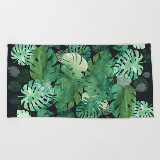 Tropical Boom!!! at night Beach Towel