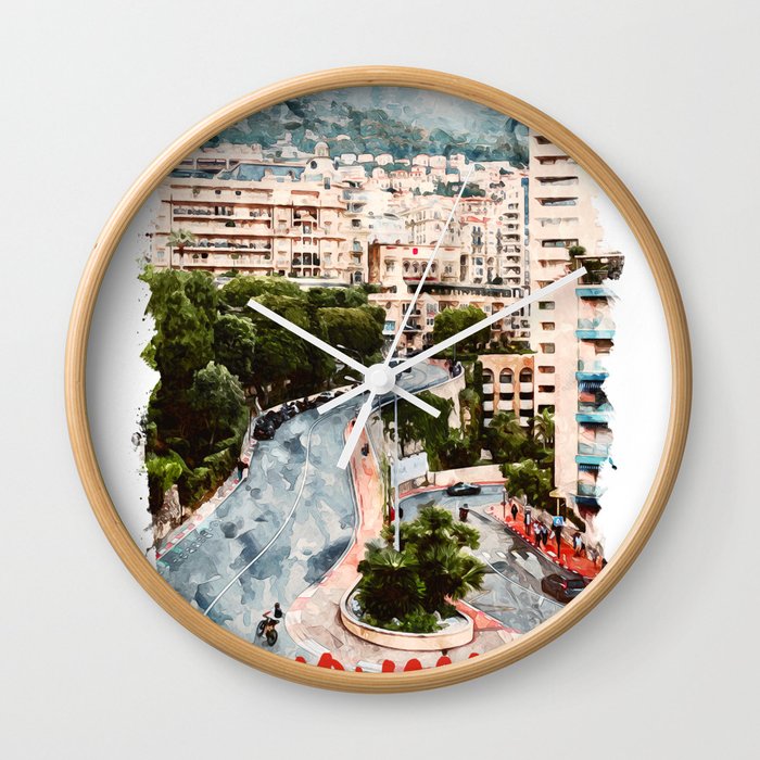 Monaco Europe city watercolor Wall Clock