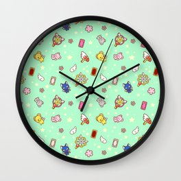 cardcaptor sakura cute pattern mint Wall Clock