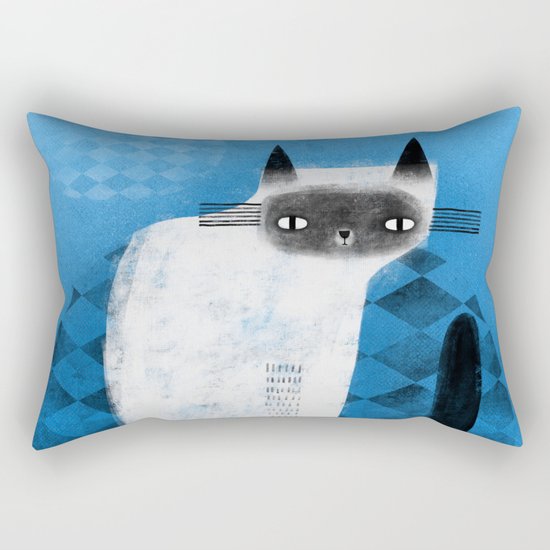 SIAMESE ON BLUE Rectangular Pillow