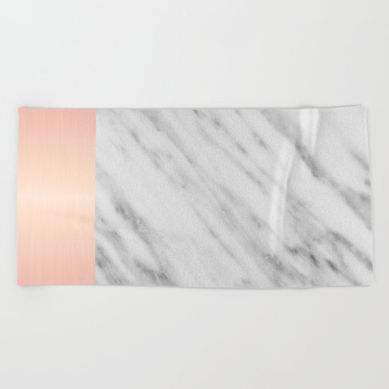 Real Italian Marble and Pink Beach Towel
