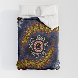 The Heart of Fire - Authentic Aboriginal Art Duvet Cover