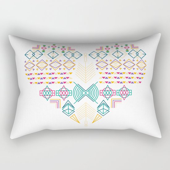 Aztec Heart Rectangular Pillow