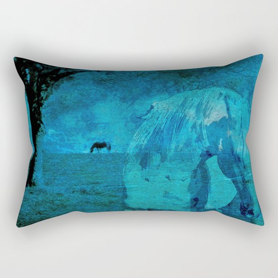 DREAM HORSE BLUE Rectangular Pillow