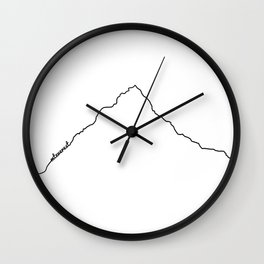 Mt Everest Art Print / White Background Black Line Minimalist Mountain Sketch Wall Clock | Rock Climbing Rei, Picture Photos In Q0, Tallest Elevation, Extreme Hiking Hike, Kanchenjunga Bed, Snow Snowing Climb, Alp Alps Alpine K2, Top Of The World Air, Graphicdesign, Climber Gear Artwork 