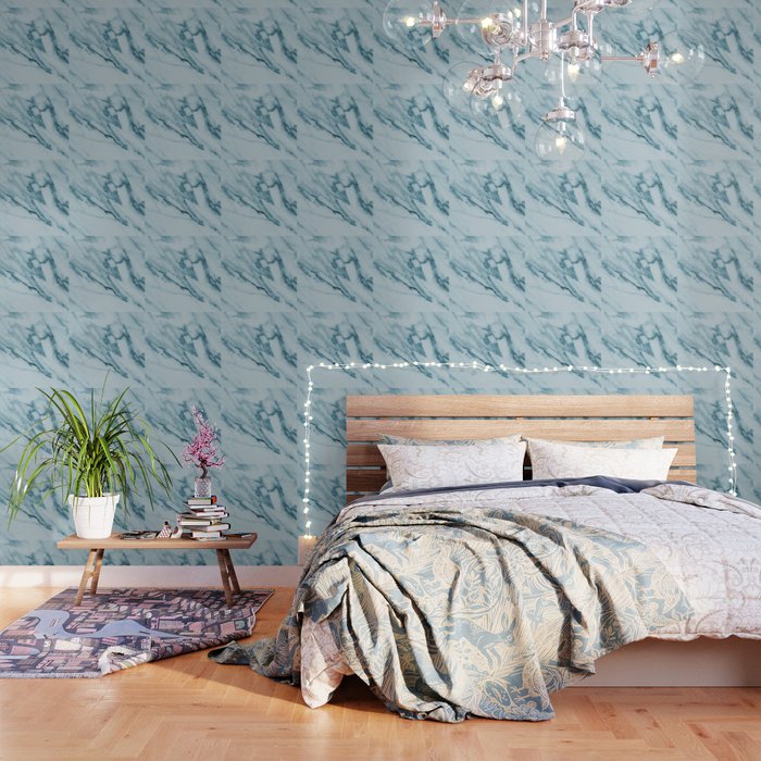 Streaked Teal Blue White Marble Wallpaper By Naturemagick Society6 Soft blue marble wallpaper in 2020 blue marble wallpaper marble. society6