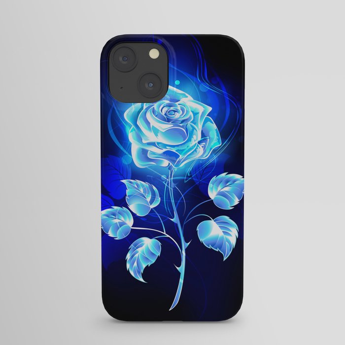 Burning Blue Rose iPhone Case