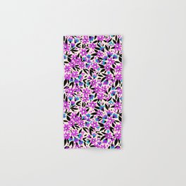 10 Pretty pattern in small flower. Small purple flowers. White background. Hand & Bath Towel