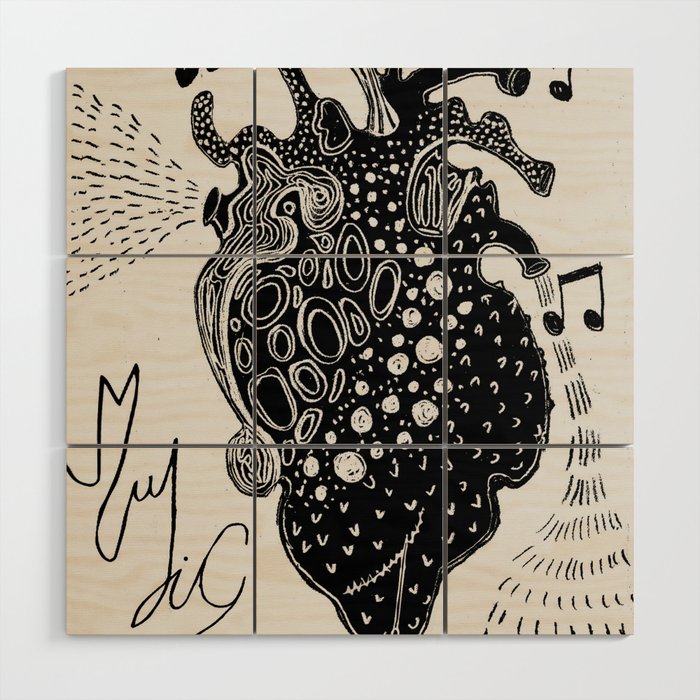 Music cures Wood Wall Art