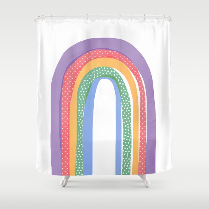 Pride Painted Rainbow Shower Curtain