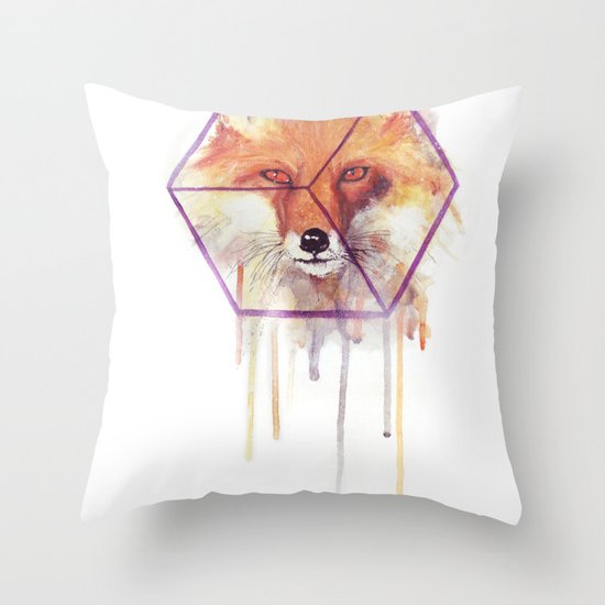 Bonjour Fox!! Throw Pillow