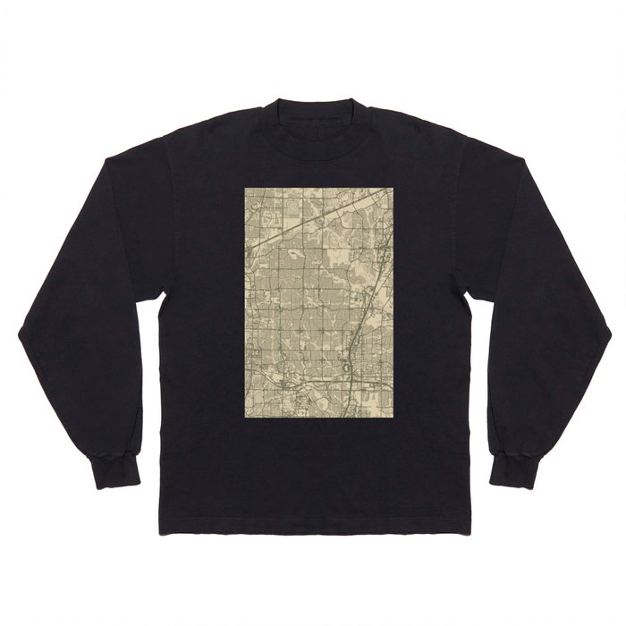 USA, Plano City Map Long Sleeve T Shirt