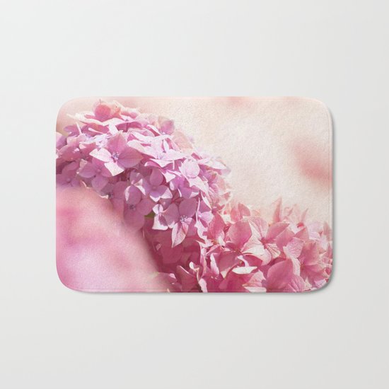 Dreamy pink hydrangea - Flower - Floral Bath Mat