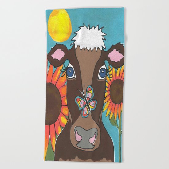 Brown Cow Beach Towel