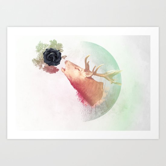 Deer Howling for NATURE! Art Print