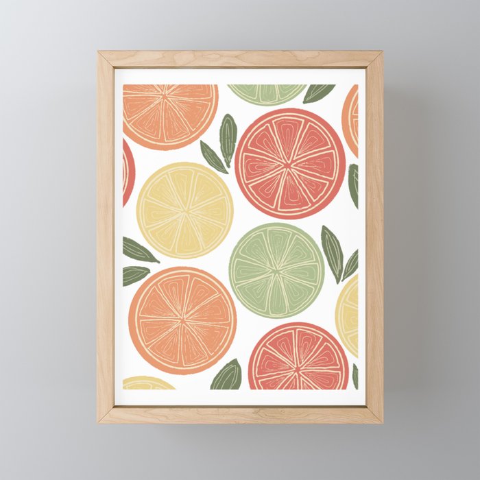 citrus frenzy Framed Mini Art Print