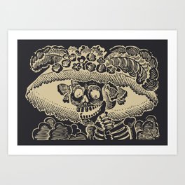 Calavera Catrina | Skeleton Woman | Anthracite and Soybean | Art Print
