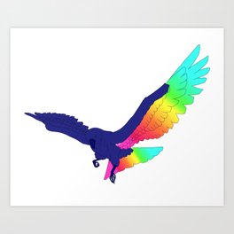 Rainbow Raven Art Print