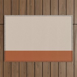Minimalist Solid Color Block 1 in Putty and Clay Outdoor Rug