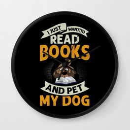 Book Dog Reading Bookworm Librarian Reader Wall Clock