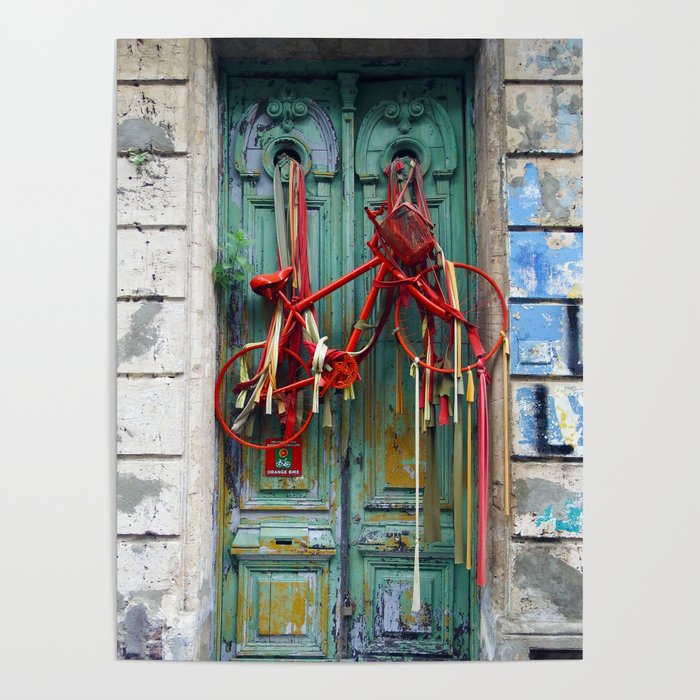 Bicycle Door, Montevideo,Uruguay Poster