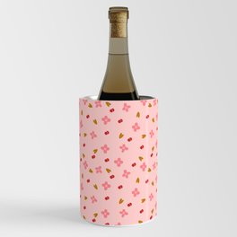 Pink Cherry Floral Pattern Wine Chiller
