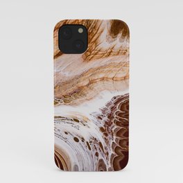 amber white and burnt orange acrylic swirls iPhone Case