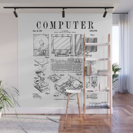 Computer Gamer Geek Vintage IT PC Hardware Patent Print Wall Mural