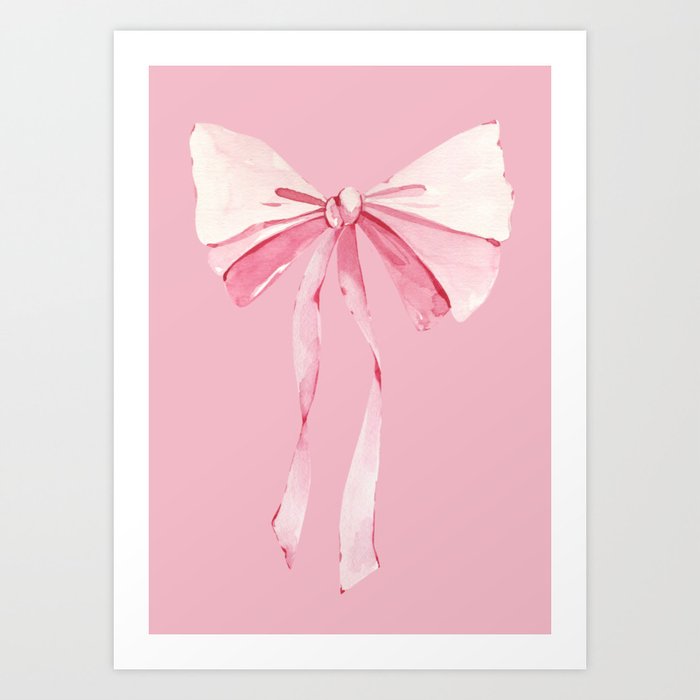 Pink Bow Print Art Print