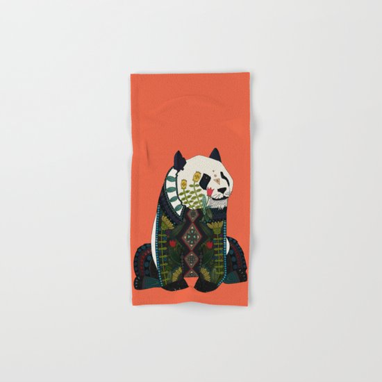 panda orange Hand & Bath Towel
