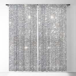 silver shine glitter Sheer Curtain