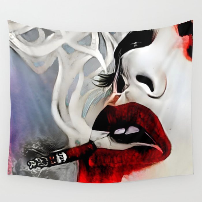 Red Exhale Wall Tapestry