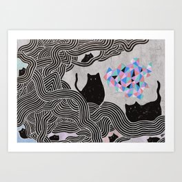 Collage Cats II Art Print