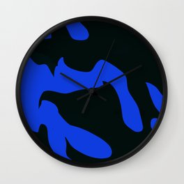 Blue Crest Wall Clock | Painting, Society6, Blue, Surrealism, Acrylic, Jveart, Abstract, Nature, Minimalist, Pattern 