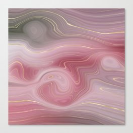 Rose Pink Gold Agate Geode Luxury Canvas Print